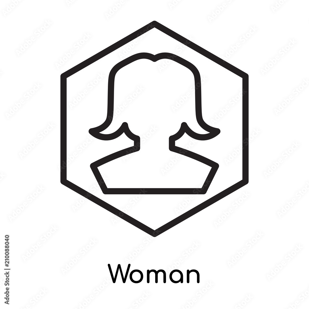 Woman icon vector sign and symbol isolated on white background, Woman logo concept Woman icon vector sign and symbol isolated on white background, Woman logo concept