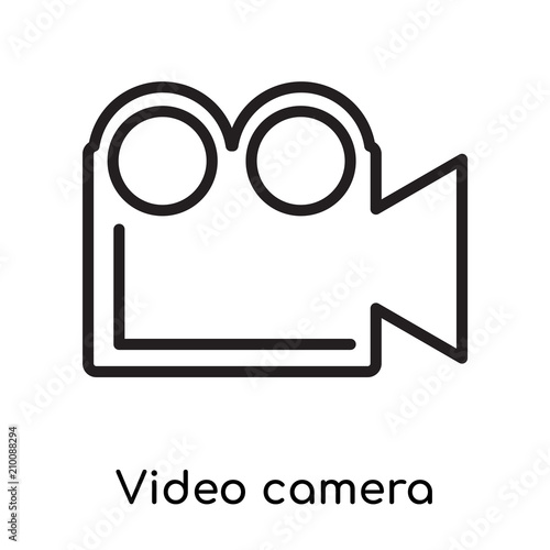 Video camera icon vector sign and symbol isolated on white background, Video camera logo concept