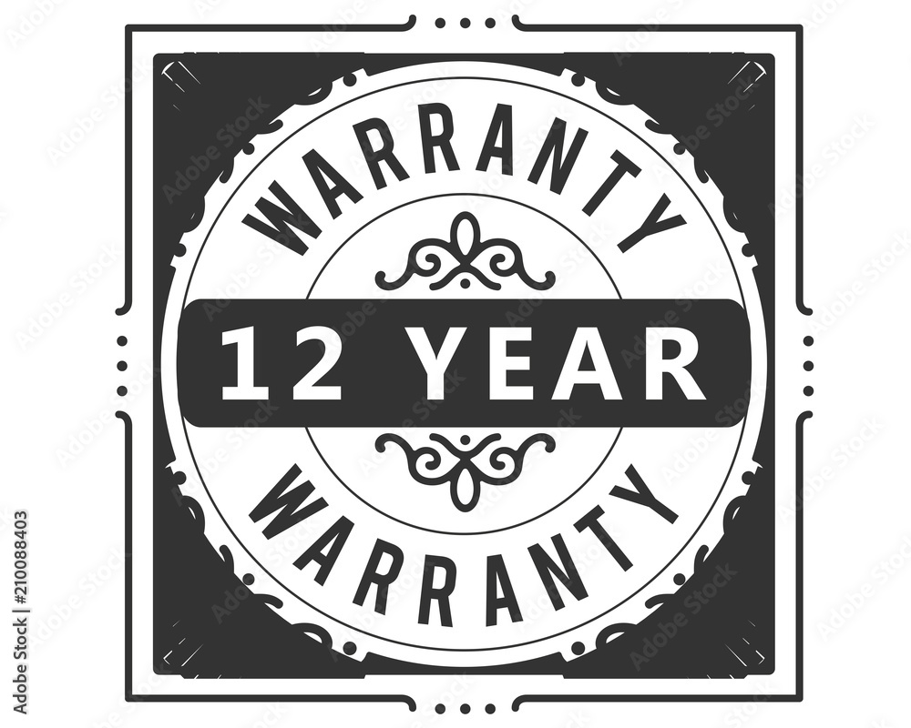 12 years warranty icon stamp