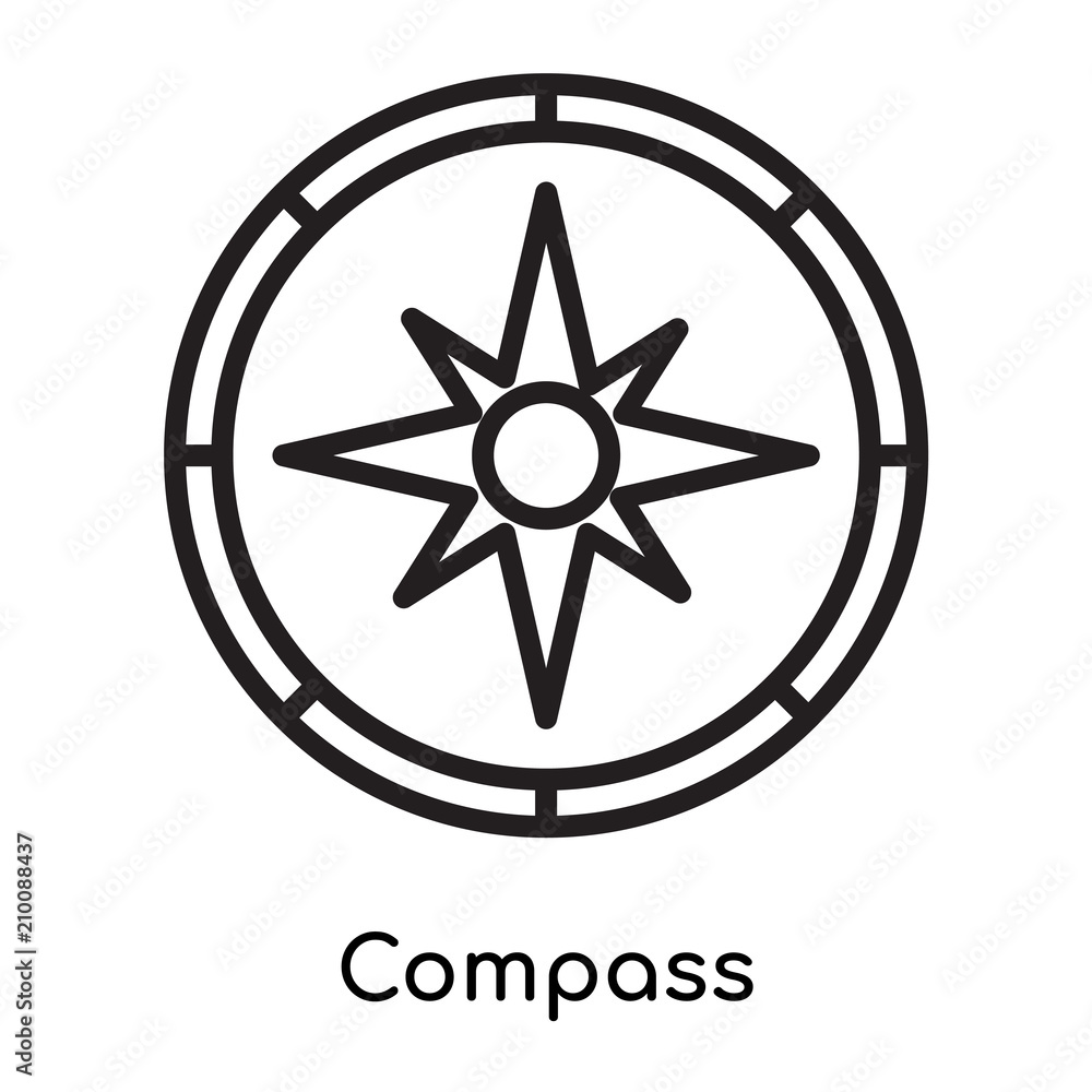 Compass icon vector sign and symbol isolated on white background, Compass logo concept Compass icon vector sign and symbol isolated on white background, Compass logo concept
