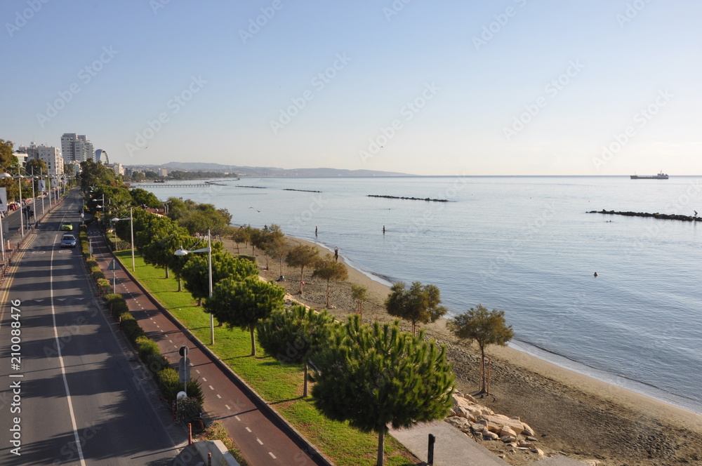 Obraz premium The beautiful Limassol Beach in Cyprus
