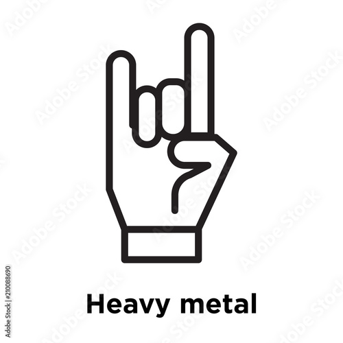 Heavy metal icon vector sign and symbol isolated on white background, Heavy metal logo concept