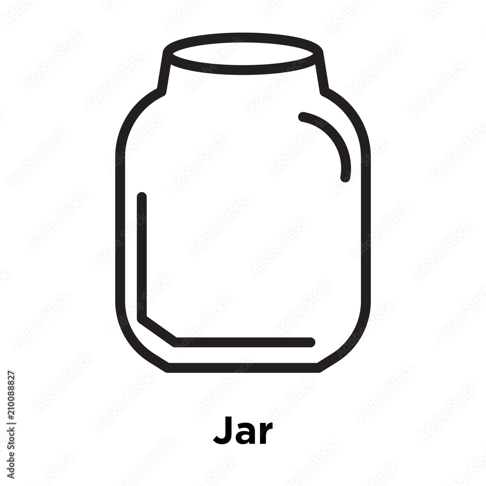 Jar icon vector sign and symbol isolated on white background, Jar logo concept Jar icon vector sign and symbol isolated on white background, Jar logo concept