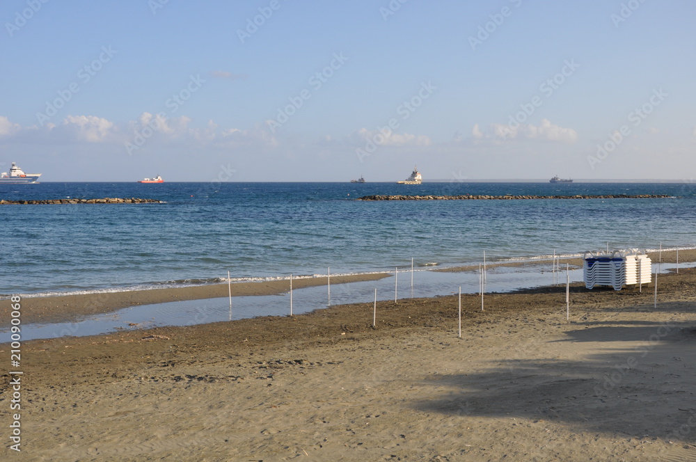 The beautiful Limassol Beach in Cyprus