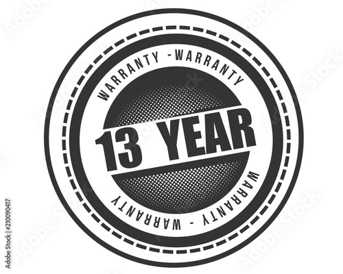 13 years warranty icon stamp