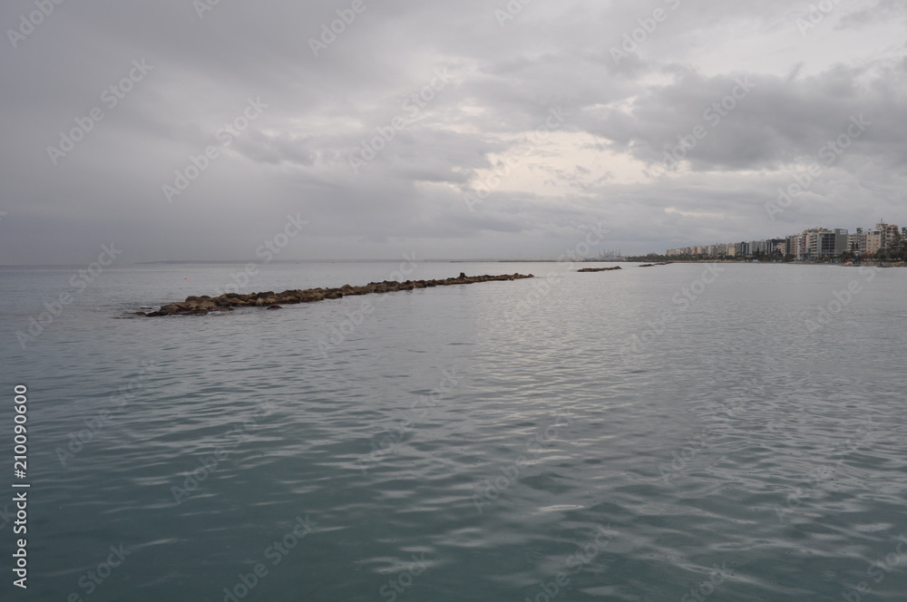 The beautiful Limassol Beach in Cyprus