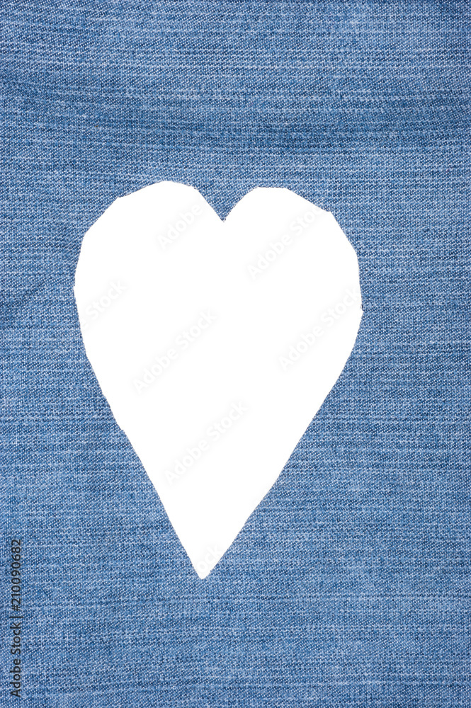 Fototapeta premium Jeans heart frame hole