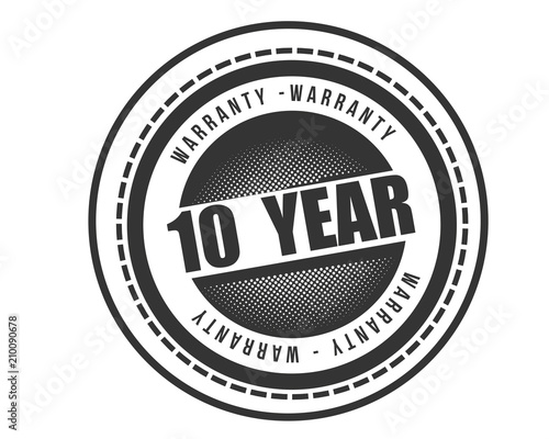 10 years warranty icon stamp
