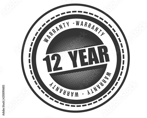 12 years warranty icon stamp