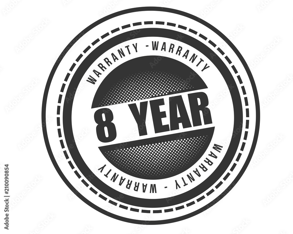 8 years warranty icon stamp 8 years warranty icon stamp