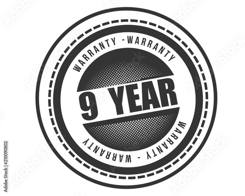 9 years warranty icon stamp