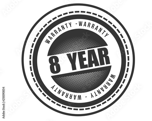 8 years warranty icon stamp