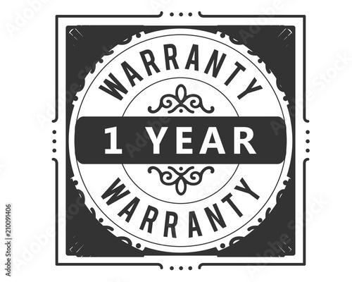 1 year warranty icon stamp