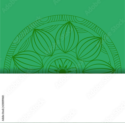 Colorful mandala with blank banner vector illustration graphic design