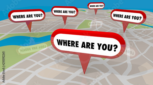 Fotografia, Obraz Where Are You Map Pins Locations Lost 3d Render Illustration