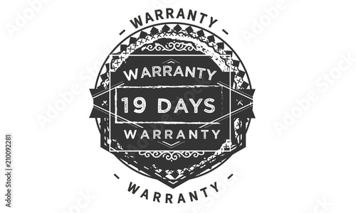 19 days warranty icon stamp