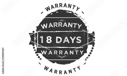 18 days warranty icon stamp