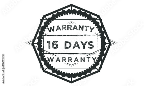 16 days warranty icon stamp