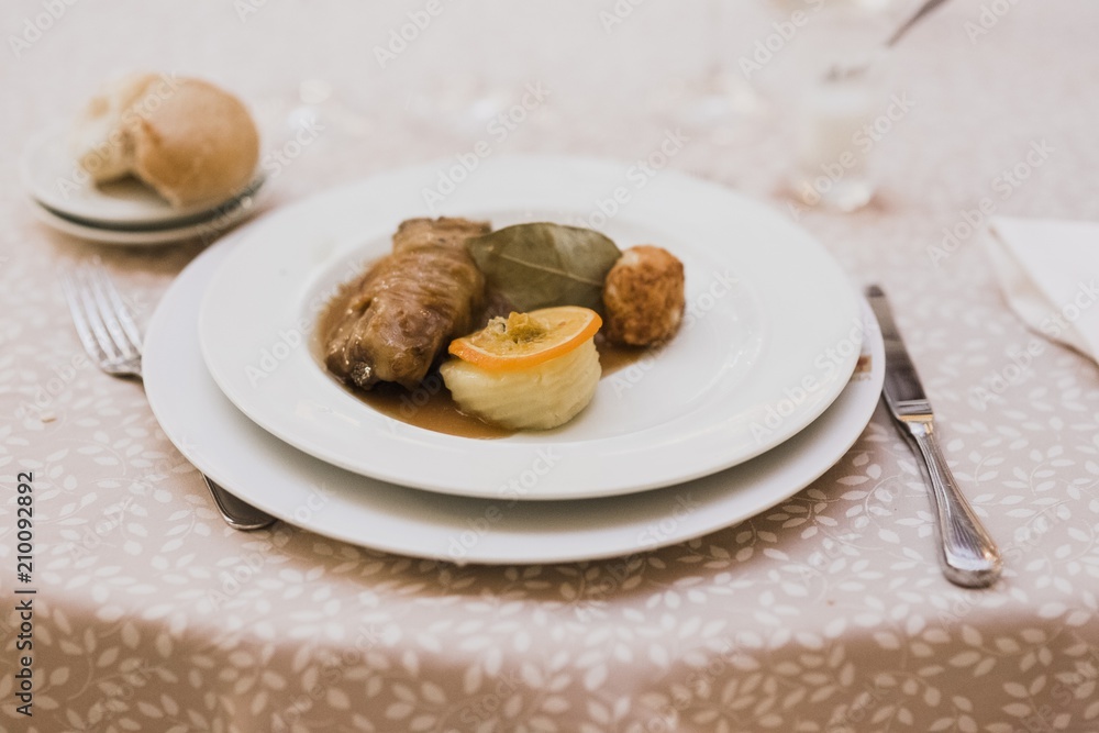 Main dish during an event or wedding Main dish during an event or wedding