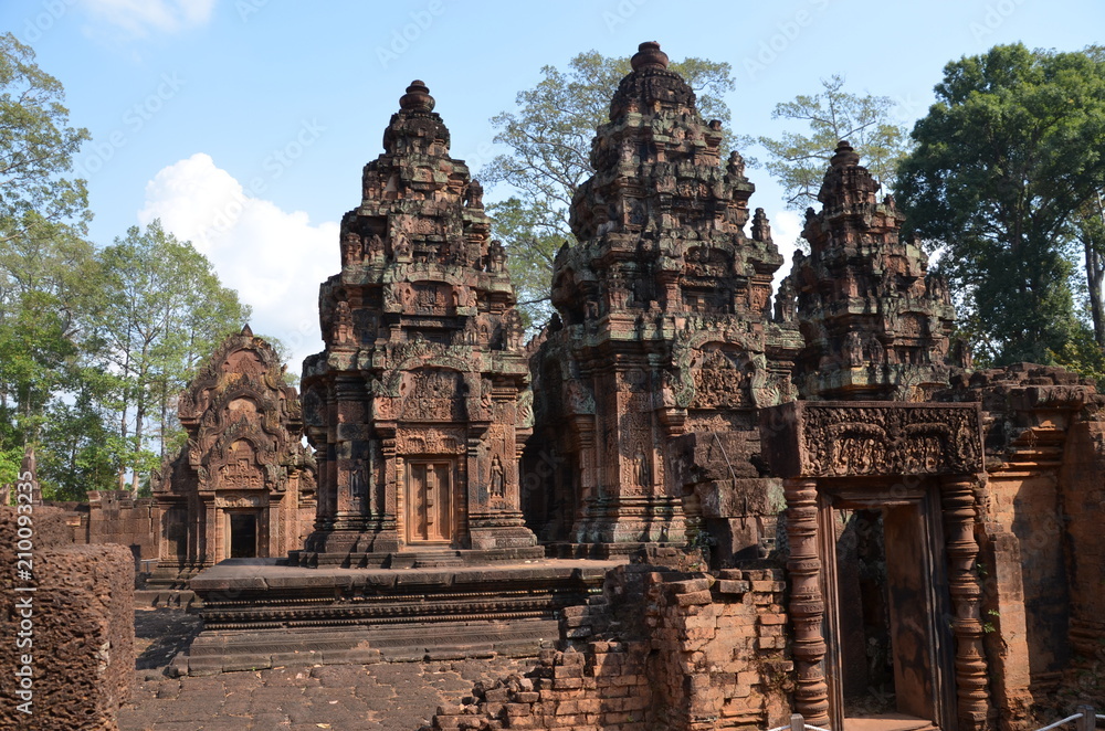 Banteay Srei angkor cambodia ancient sculpture relief Banteay Srei angkor cambodia ancient sculpture relief