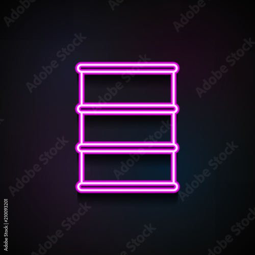barrels icon. Element of logistics icons for mobile concept and web apps. Neon barrels icon can be used for web and mobile apps