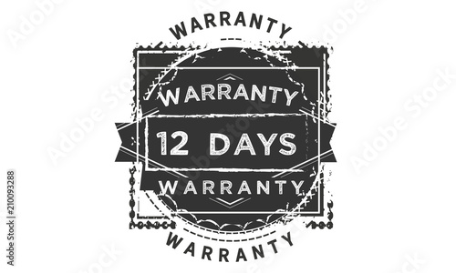 12 days warranty icon stamp