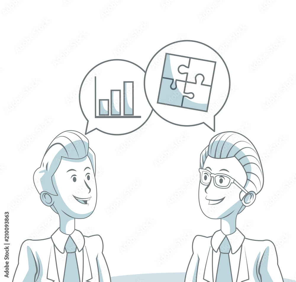 Businessmens talking about business vector illustration graphic design Businessmens talking about business vector illustration graphic design