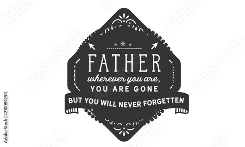 father wherever you are, you are gone but you will never forgetten