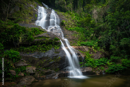 Famous Waterfall in Tijuca National Forest  in Rio de Janeiro  Brazil