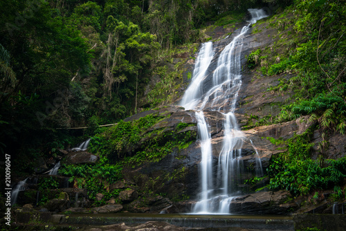 Famous Waterfall in Tijuca National Forest  in Rio de Janeiro  Brazil