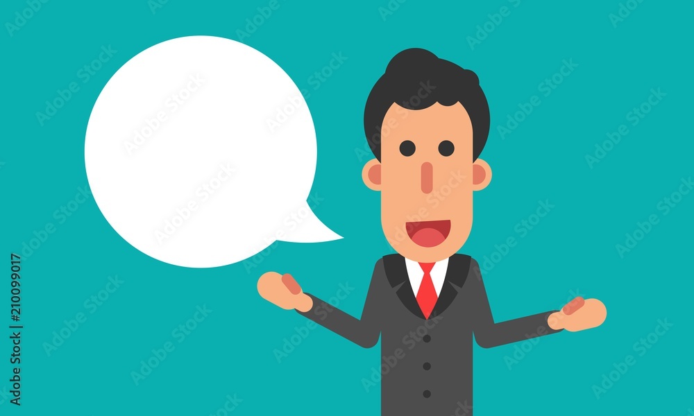 Businessman talk with speech bubble Businessman talk with speech bubble