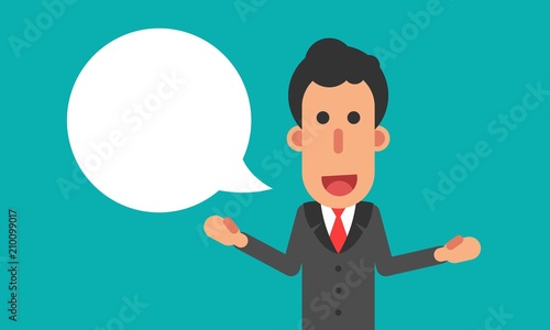 Businessman talk with speech bubble
