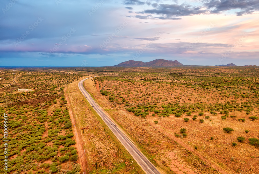 Namibia Landscape and Roads Outside Windhoek taken in January 2018
