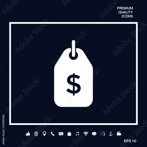 Tag with dollar symbol. Price tag icon for download