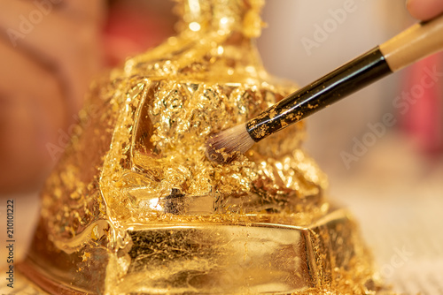 Bild auf Leinwand Gold plate art and gilding,Asian art concept