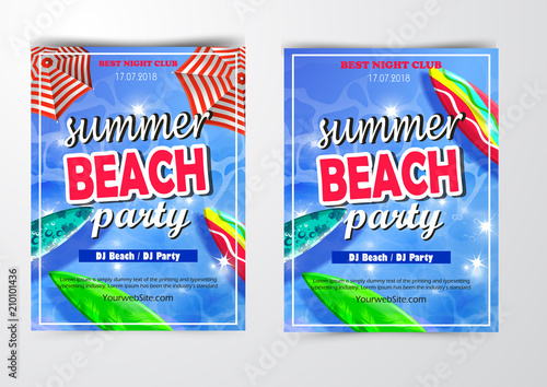 Poster for summer and beach party background