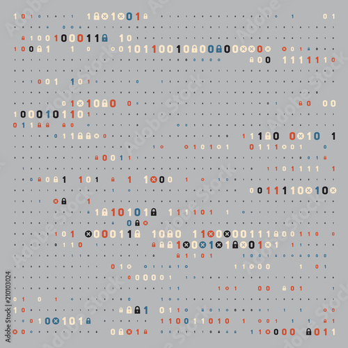 Streaming abstract binary code background. Data and technology, decryption and encryption. Coding or Hacker concept.