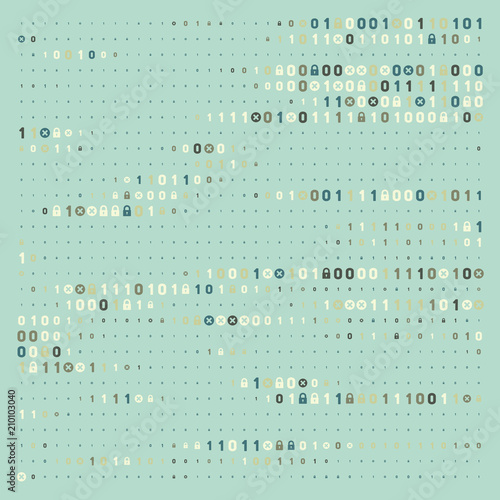 Streaming abstract binary code background. Data and technology, decryption and encryption. Coding or Hacker concept.