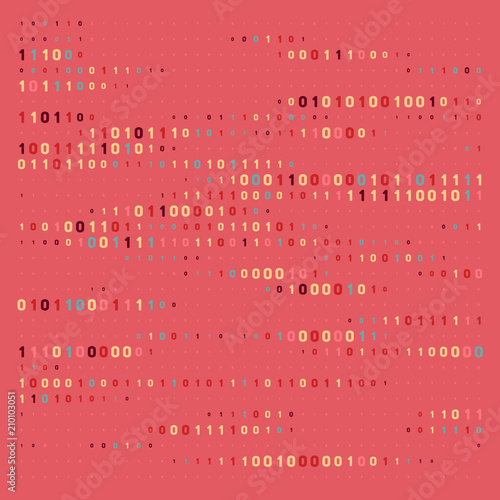 Streaming abstract binary code background. Data and technology, decryption and encryption. Coding or Hacker concept.