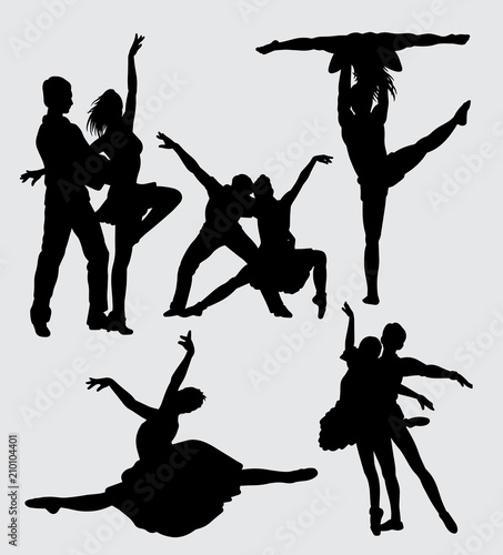 performance couple ballet silhouette