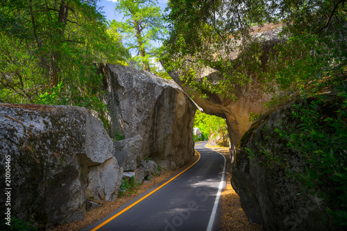 Iconic Arch Rock Entrance Along Road in Yosemite National Park photo