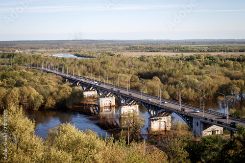Automobile bridge over the river in Vladimir
