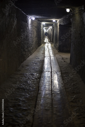 Mining tunnel in a salt mine