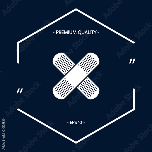 Cross adhesive bandage, medical  plaster icon