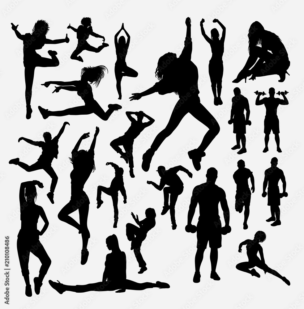 Sport silhouette. Good use for symbol, logo, web icon, mascot, sticker, or any design you want. Sport silhouette. Good use for symbol, logo, web icon, mascot, sticker, or any design you want.