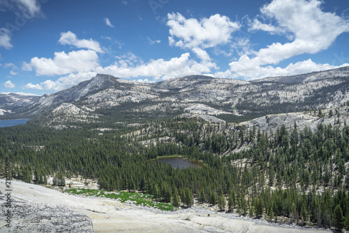 Tenaya Mountain Lake and Granite Slabs in Yosemite