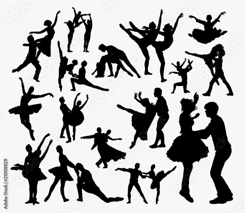 Ballet couple dance silhouette. Good use for symbol, logo, web icon, mascot, sign, or any design you want.