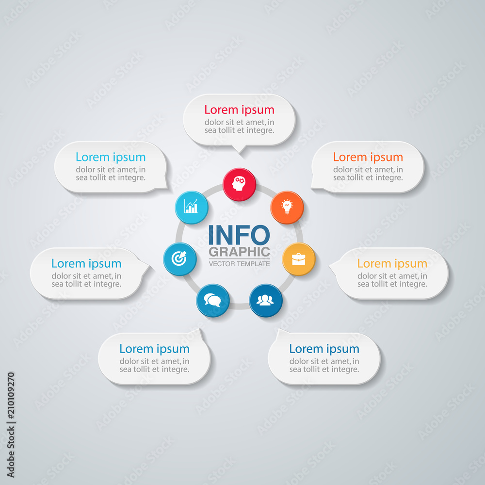 Vector infographic template for diagram, graph, presentation, chart, business concept with 7 options. Vector infographic template for diagram, graph, presentation, chart, business concept with 7 options.