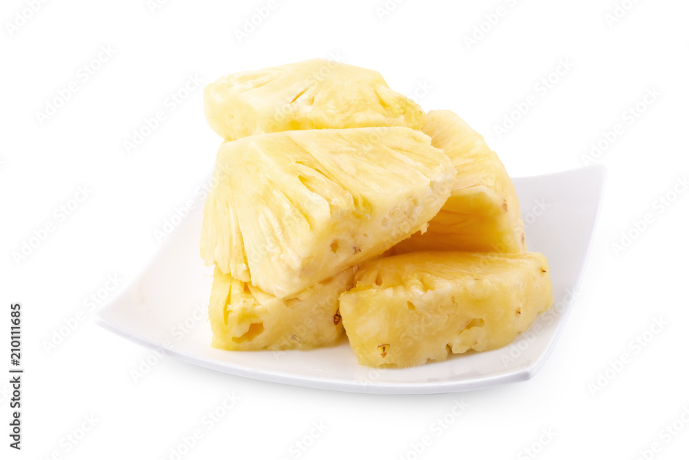 Pineapple Sliced isolated on a white background Pineapple Sliced isolated on a white background