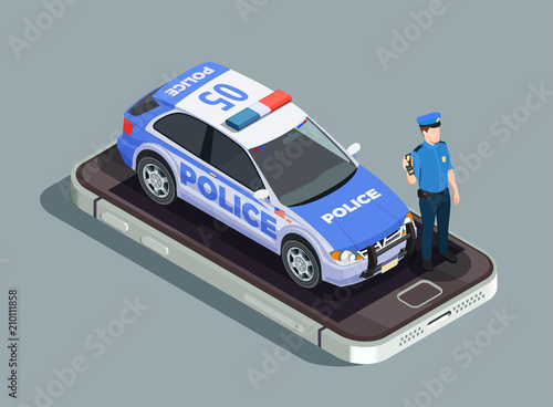 Police Isometric Concept